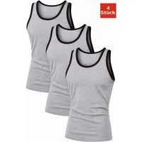 DDOnlineShop Unterhemd Herren Tank -Top Achselshirt Melange Grau (4er 5er Pack) aus Baumwolle (Spar-Set, 4-St., 5er-Pack) Premium Qualität A403
