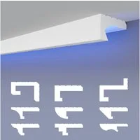 HEXIMO Eckprofil (LED-Schattenfugenprofil Stuckleisten, indirekte Beleuchtung XPS-Styropor-Trockenbau-Deckenstuck dekorative Lichtdeckenleisten (20,4 Meter HLED 29)