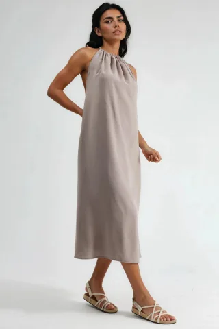 Halterneck-Midi-Kleid