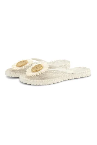 ilse jacobsen hornbaek - Flip Flops With Flower creme - Gr. - 38