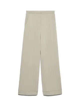 VERO MODA - VMHALI HW WIDE PANT JRS Oatmeal - Gr. - L