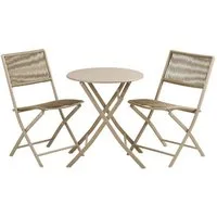 House Nordic Bistrotisch Arja Cafeset 1 Tisch 2 Stühle taupe. (3-St)