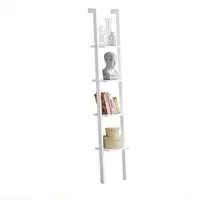 SoBuy Wandregal FRG15, Bücherregal Badezimmerregal Pflanzenregal, Wohnzimmer Küche, Wandregal Badregal Leiterregal Standregal mit vier Böden