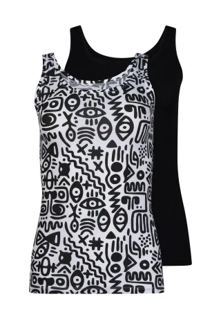 SKINY - Skiny Damen Tanktop Doppelpack SKINY ADVANTAGE Cotton Stretch kuranyiblack selection - Gr. - 42