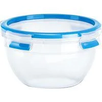 CLIP & CLOSE Frischhaltedose 1,1 Liter transparent/blau, rund, Ø 16,7cm