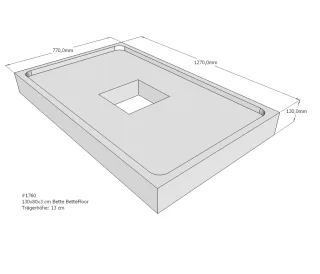 Neuesbad Wannenträger für Bette Floor 1300x800 SD22831