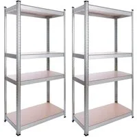 Arebos Schwerlastregal 160 x80x40 cm, 5 Böden, 320 kg Traglast, Steckregal, Lagerregal, Set 2-tlg., Flexibel einsetzbar: für Werkstatt, Garage, Keller oder Lager