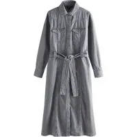Next Midikleid Maxihemdkleid aus Denim (1-tlg)