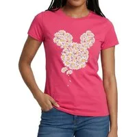 Spreadshirt T-Shirt Mickey & Minnie Mickey Mouse Gänseblümchen Frauen T-Shirt (1-tlg) Slim Fit, fällt klein aus