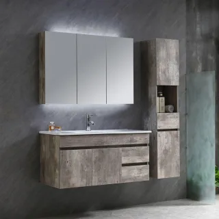 Neuesbad Serie 80 Waschtischset B:100, T:46, H:50cm, grau NBHT20101