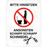 speecheese Metallschild Bitte hinsetzen ansonsten… Toilette Metallschild in 15x20 cm mit