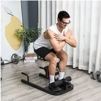HOMCOM Bauchtrainer Sissy Squat Kniebeugentrainer Beintrainer (Bauch-Gesäß-Trainer, 1-St., 3 in 1 Trainer verstellbar bis 120 kg), bis 120 kg Stahl Schwarz 50 x 97 x (44,5–56,5) cm