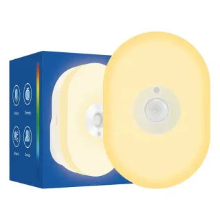 2-in-1 Tuya Smart WiFi LED Night Light PIR Motion Sensor EU/US/UK Plug Plug-in Wall Lamp Warm White Lighting Timing Func