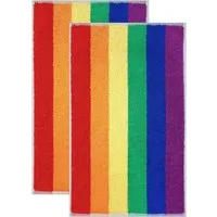 Lashuma Gästehandtücher Regenbogen, Frottee (2-St), kleine Handtücher Bad 30x50 gestreift bunt