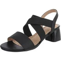 Ital-Design Elegante Sandalen mit Crossband und Blockabsatz für Damen Sandalette (91117370) Blockabsatz Sandalen & Sandaletten in Schwarz