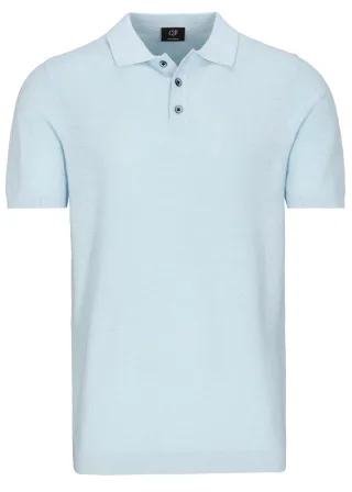 COMMANDER Finest Clothing - Polo-Pullover, 1/2 Arm ice blue - Gr. - L