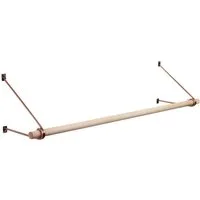 SO-TECH® Wandgarderobe 260 x 250 mm mit Ø 30 mm Kleiderstange aus Holz (Spar-Set, 1 St), Rosengold mit 50 cm Garderobenstange aus Buche
