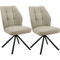 HELA 4-Fußstuhl BRAGA (Set, 2 St), XL Sitzbreite, 360° drehbar mit Auto-Return, Echtleder