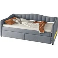 Odikalo Schlafsofa Daybett Tagesbett ausziehbarem Fernbedienung 90x200cm (Ohne Matratze)