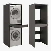 Platan Room Waschmaschinenumbauschrank Waschmaschinenschrank für Waschmaschine & Wäschetrockner Waschmaschine Trockner Schrank mit Ausziehbrett Überbauschrank