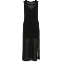 Freeman T. Porter Sommerkleid Rommy Mesh Kleid - Meshkleid - langes Kleid schwarz - Strickkleid
