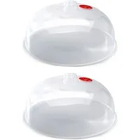 Sanixa Mikrowellenbehälter Mikrowellenabdeckhaube Mikrowellenhaube transparent, Kunststoff, (Abdeckung Mikrowelle, 2-tlg), BPA frei Kunststoff