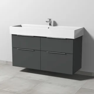 Sanipa 3way Waschtischunterbau zu Duravit Vero Air Waschtisch mit 2 Auszügen, Anthrazit-Matt UM43622
