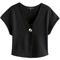Next V-Shirt Kurzärmeliger, taillierter Mantel, V-Ausschnitt (1-tlg)