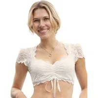 Nina Von C. Dirndlbluse Spitzen Bluse 'Valeska' Kurzarm 48462971, Champag