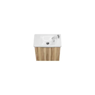 Burgbad Keramik Waschtisch-Set Eqio Frassino Dekor Cappuccino/Alpinweiss, SFPF053F3437C0001 SFPF053F3437C0001