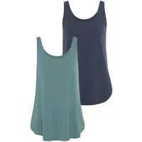 LASCANA Longtop mit gerundetem Saum (2er-Pack) Sommertop aus luftigem Viskose-Stretch