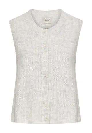 camel active - Strickweste mit Knopfleiste light grey melange - Gr. - M