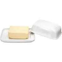 MamboCat Butterdose Bärbel Butterdose mit Deckel weiß rechteckig für 250g Porzellan, Porzellan