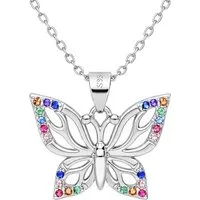 Limana Kette mit Anhänger farbenfrohe Halskette Damen Schmetterling 925 Silber gold Geschenk (Freundin Frauen Ehefrau Mama Schmuck inkl. Dose), Geburtstag Ostern Muttertag Weihnachten Valentinstag Konfirmation