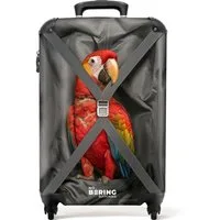 NoBoringSuitcases.com© Hartschalen-Trolley Der Papagei ist mit von der Partie 55x35x20cm, 4 Rollen, Reisetasche mit Rollen, Koffer Handgepäck Flugzeug