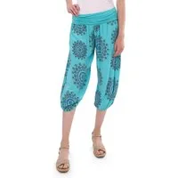 malito more than fashion Haremshose malito Damen Haremshose Capri 7196 Aladinhose Capri mit Orient Print Einheitsgröße