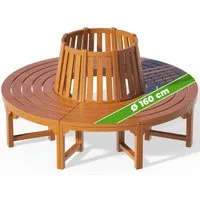 Casaria Bank, Sitzbank Holz FSC®-zertifiziert 320kg Belastbar Eukalyptus Ø160x60cm