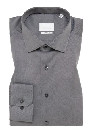 ETERNA - Cover Shirt Twill Langarm stahlgrau - Gr. - 42/Langarm - 65cm