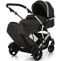 Hauck Geschwisterwagen Duett 2 black, mit Regenschutz, Kinderwagen
