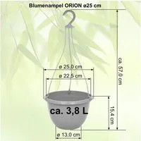 Heimwerkercenter Blumentopf MePla - 3 Stück Ampel ORION - UV-beständiger Blumenampel ø25cm - Pink