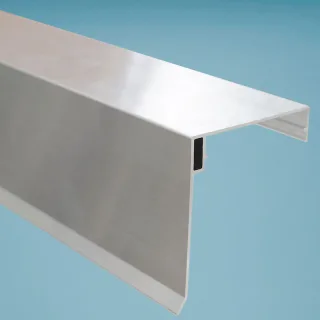 Aluminium Zierklemmdeckel mit Wetterschenkel | für 60 mm Randprofile | Pressblank