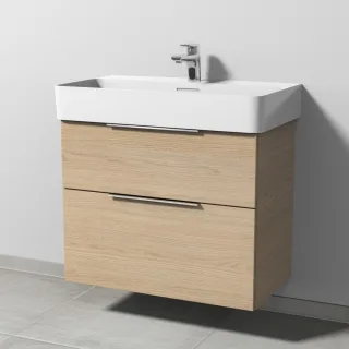 Sanipa 3way Waschtischunterbau zu Laufen VAL Waschtisch mit 2 Auszügen, Eiche-Nordic UM82348