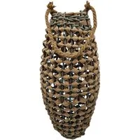 Meinposten Kerzenlaterne GILDE XXL Laterne 58x28 Geflecht in Rattan Optik aus Kunststoff (1 St)
