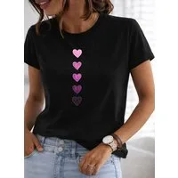 RMK T-Shirt Damen Shirt Classic Basic Herz aus Baumwolle