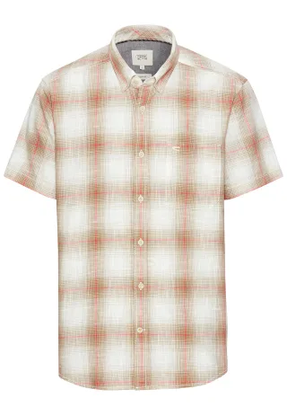 camel active - Kariertes Kurzarmhemd aus reiner Baumwolle sunfaded red - Gr. - XXL