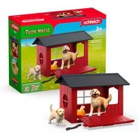 Schleich® Spielwelt FARM WORLD, Hundehütte mit Goldenretrievern (42722)