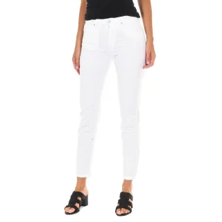 Lange Jeanshose mit schmal geschnittenem Saum 10DB50281-B075 woman