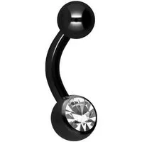 PIERCINGLINE Bauchnabelpiercing Chirurgenstahl Mini Bananabell KRISTALL (Bananabells, 1-tlg)