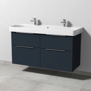 Sanipa 3way Waschtischunterbau zu Geberit Smyle Square Waschtisch mit 4 Auszügen, Marine-Matt UP6731R