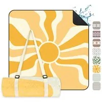 Picknickdecke Picknickdecke Wasserdicht Campingdecke 200x200 cm, Sekey, 3-Schicht mit PEVA Unterseite, für 4–6 Personen, für Strand & Camping